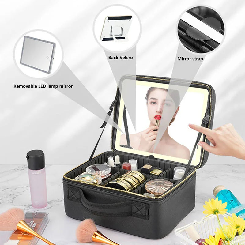 Travel-Ready LED Makeup Bag